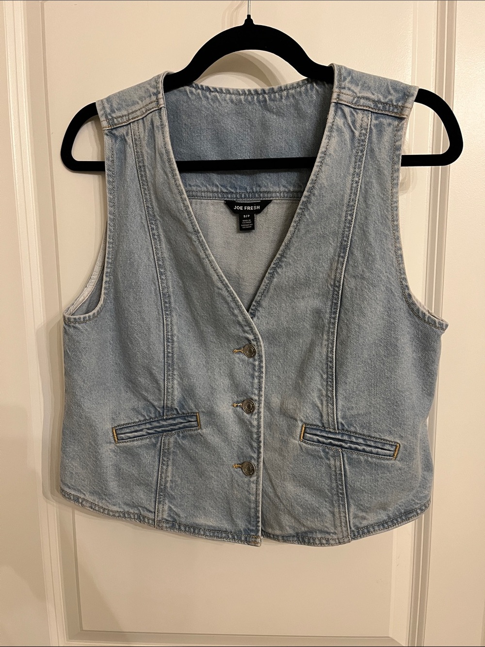 Joe Fresh Light Blue Denim Button Vest